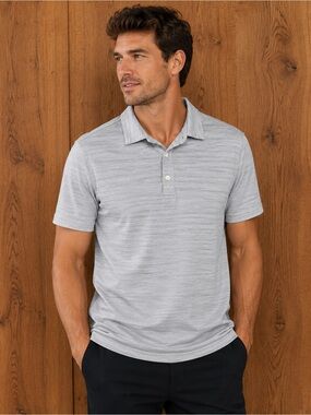 Walter Hagen Men's Heather Light Gray Polo